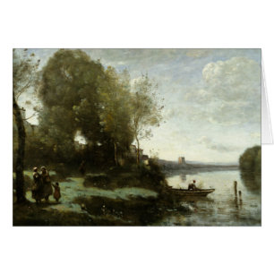 Jean-Baptiste-Camille Corot - River with a Distant Cards