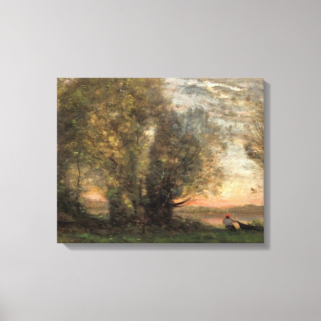Jean-Baptiste-Camille Corot - The Fisherman Canvas Print (Front)