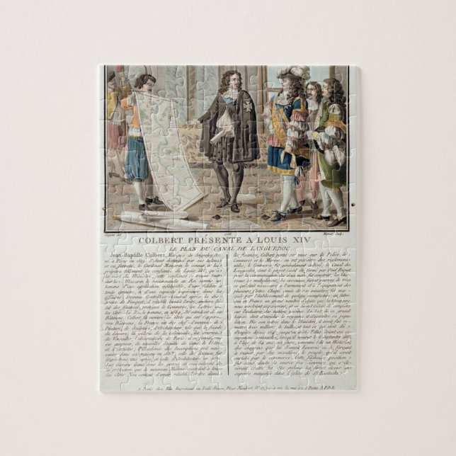 Jean Baptiste Colbert (1619-83) presents the map o Jigsaw Puzzle (Vertical)
