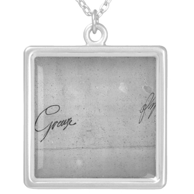 Jean-Baptiste Greuze's signature Silver Plated Necklace (Front)