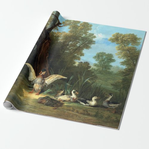 Jean_Baptiste Oudry Ducks Resting in Sunshine Wrapping Paper