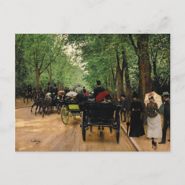 Jean Beraud - Bois De Boulogne Holiday Postcard (Front)