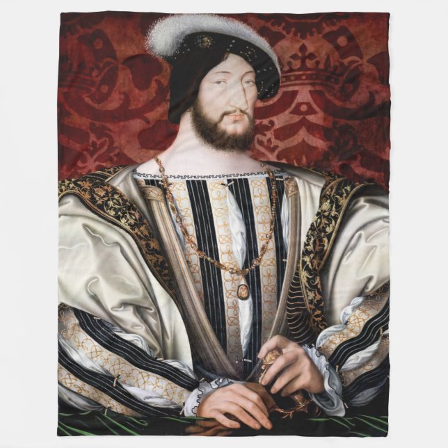 Jean Clouet - Francois I, King of France Fleece Blanket (Front)