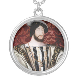 Jean Clouet - Francois I, King of France Silver Plated Necklace