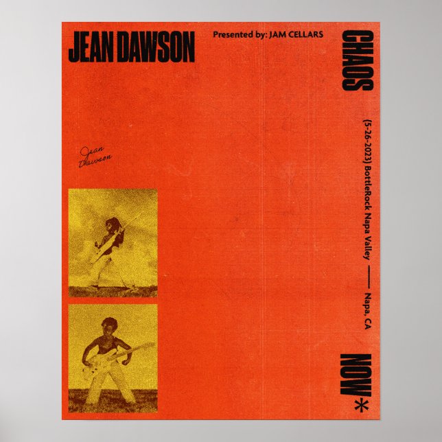 Jean Dawson Chaos Now* Tour Poster (Front)