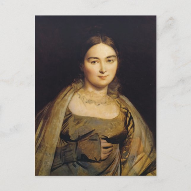 Jean Dominique Ingres- Portrait of Madame Ingres Postcard (Front)