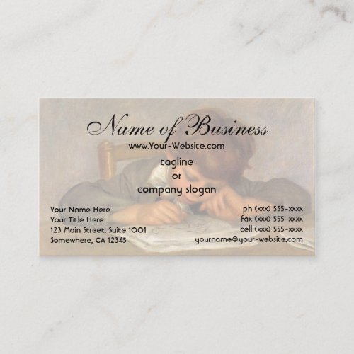 Jean Drawing by Pierre Auguste Renoir Business Card Templates