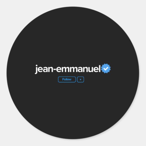 Jean_Emuel First Name Verified Badge Jean_Emuel Classic Round Sticker