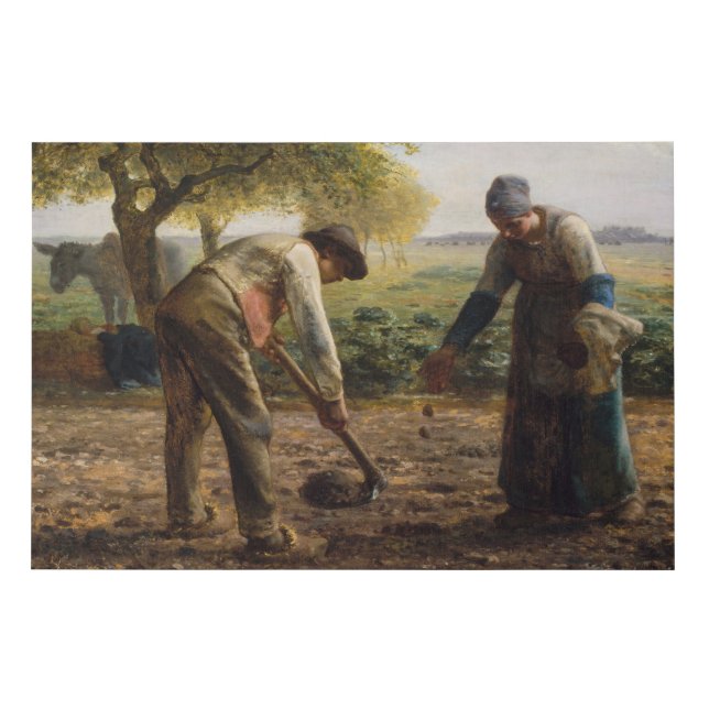 Jean-Francois Millet - Potato Planters Faux Canvas Print (Front)