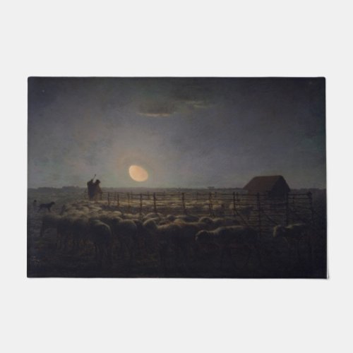 Jean_Francois Millet _ Sheepfold Moonlight 1860 Doormat