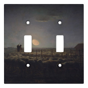 Jean-Francois Millet - Sheepfold, Moonlight 1860 Light Switch Cover