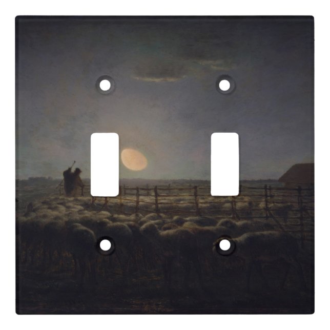 Jean-Francois Millet - Sheepfold, Moonlight 1860 Light Switch Cover (Front)