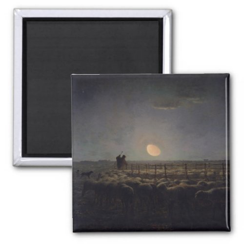 Jean_Francois Millet _ Sheepfold Moonlight 1860 Magnet