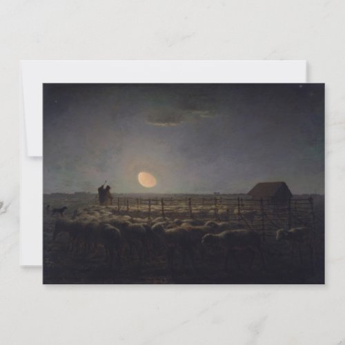 Jean_Francois Millet _ Sheepfold Moonlight 1860 Thank You Card