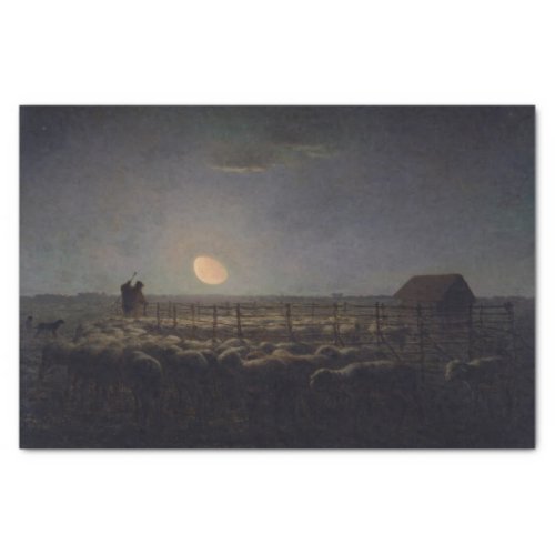 Jean_Francois Millet _ Sheepfold Moonlight 1860 Tissue Paper