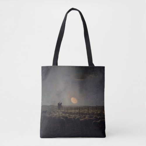 Jean_Francois Millet _ Sheepfold Moonlight 1860 Tote Bag