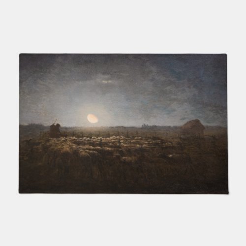 Jean_Francois Millet _ Sheepfold Moonlight 1872 Doormat