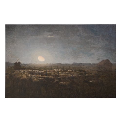 Jean_Francois Millet _ Sheepfold Moonlight 1872 Faux Canvas Print