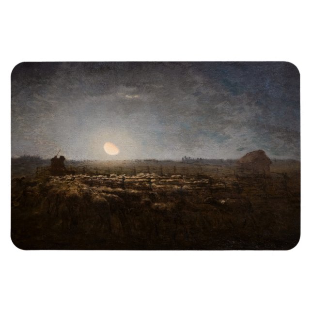 Jean-Francois Millet - Sheepfold, Moonlight 1872 Magnet (Horizontal)