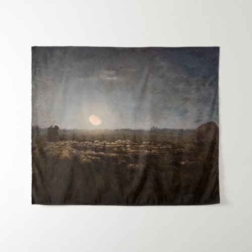 Jean_Francois Millet _ Sheepfold Moonlight 1872 Tapestry