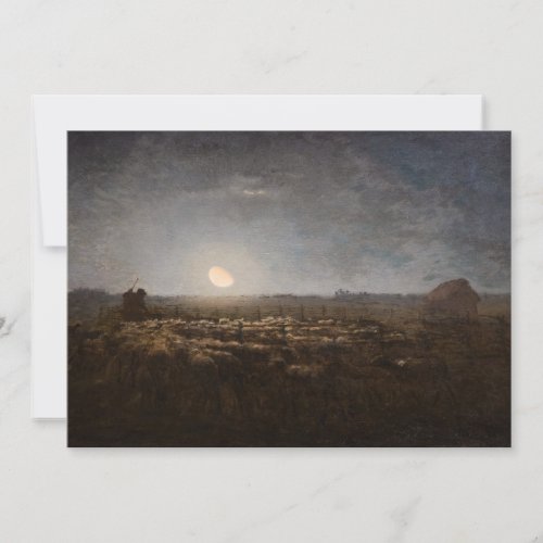Jean_Francois Millet _ Sheepfold Moonlight 1872 Thank You Card