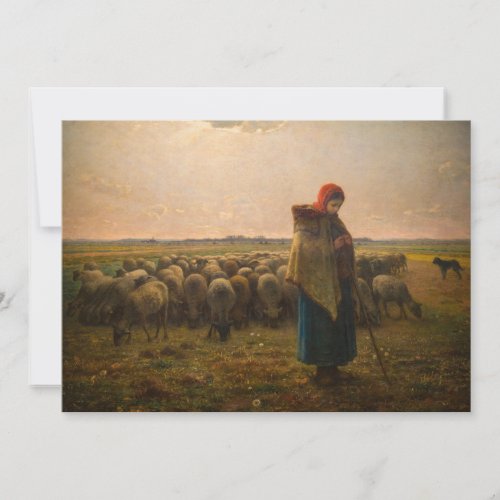 Jean_Francois Millet _ Shepherdess and Flock 1863 Invitation