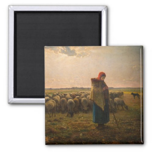 Jean_Francois Millet _ Shepherdess and Flock 1863 Magnet