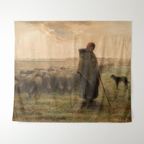 Jean_Francois Millet _ Shepherdess and Flock 1865 Tapestry