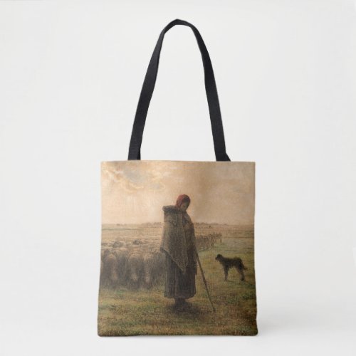 Jean_Francois Millet _ Shepherdess and Flock 1865 Tote Bag