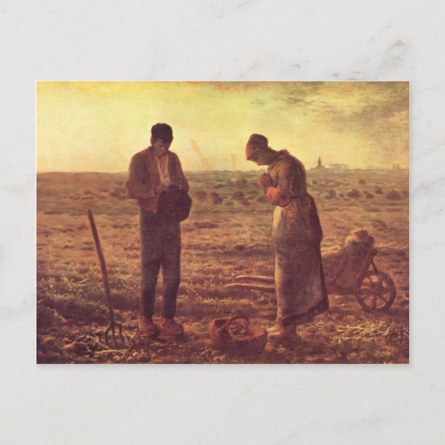 Jean-Francois Millet- The Angelus Postcard (Front)