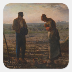 Jean-Francois Millet - The Angelus Square Sticker