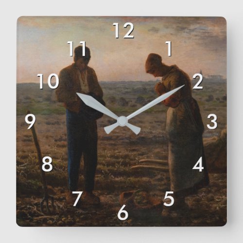 Jean_Francois Millet _ The Angelus Square Wall Clock