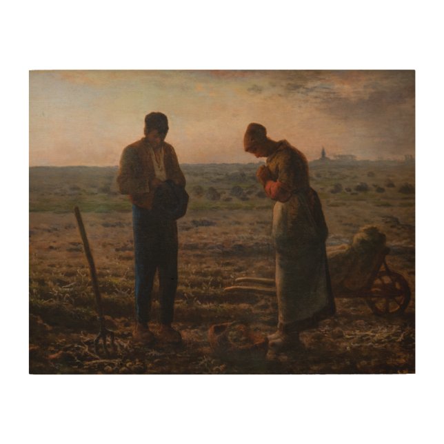 Jean-Francois Millet - The Angelus Wood Wall Art (Front)