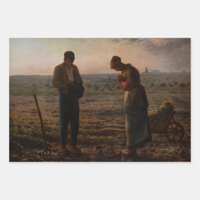Jean-Francois Millet - The Angelus Wrapping Paper Sheets (Front)