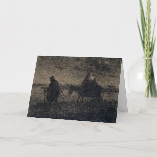 Jean-Francois Millet - The Flight Into Egypt Card (Front)