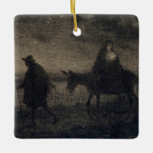 Jean-Francois Millet - The Flight Into Egypt Ceramic Ornament