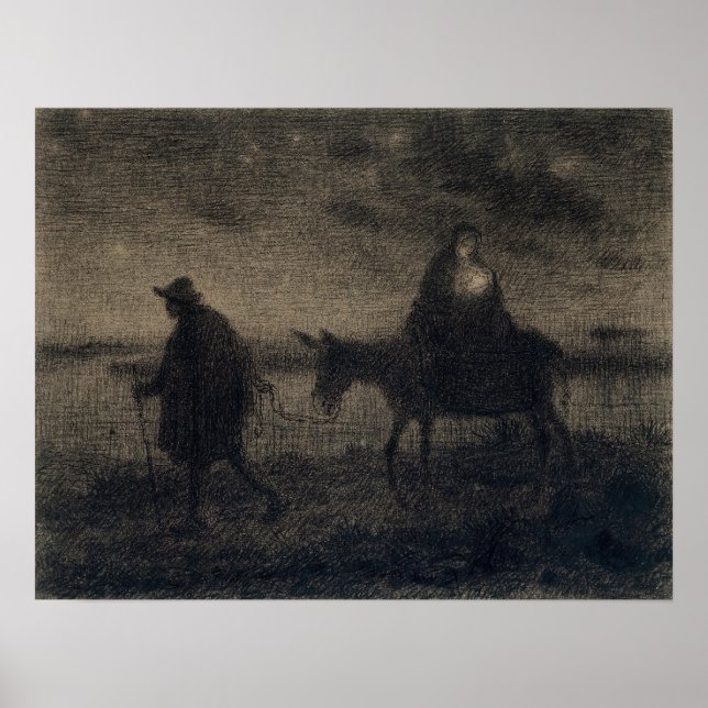 Jean-Francois Millet - The Flight Into Egypt Poster (Front)