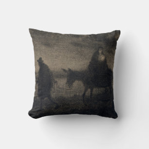 Jean-Francois Millet - The Flight Into Egypt Throw Pillow