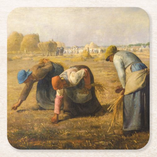 Jean_Francois Millet _ The Gleaners Square Paper Coaster