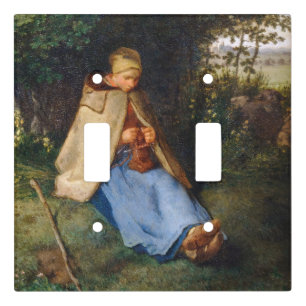 Jean-Francois Millet - The Knitter Light Switch Cover