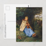 Jean-Francois Millet - The Knitter Postcard