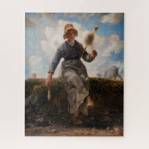 Jean-Francois Millet - The Spinner Girl Jigsaw Puzzle