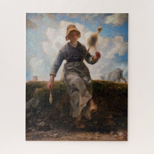 Jean_Francois Millet _ The Spinner Girl Jigsaw Puzzle