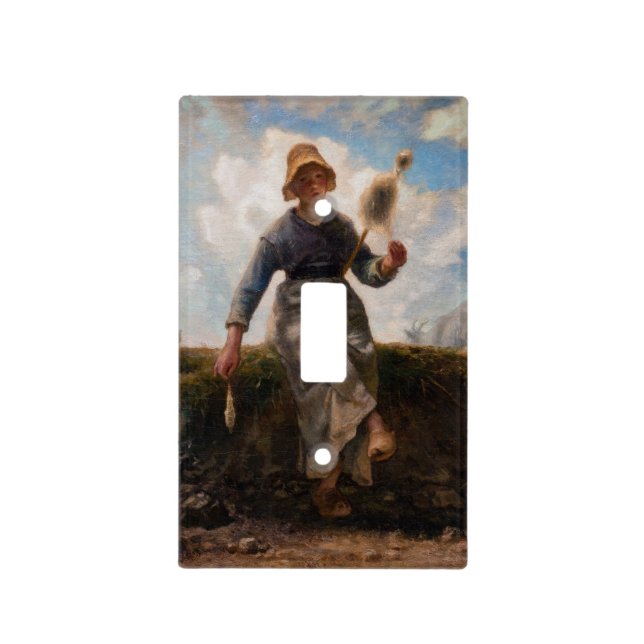 Jean-Francois Millet - The Spinner Girl Light Switch Cover (Front)