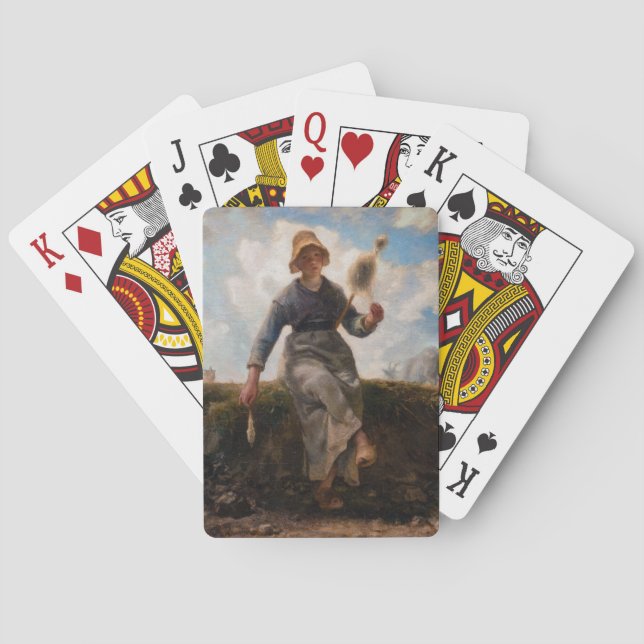 Jean-Francois Millet - The Spinner Girl Poker Cards (Back)