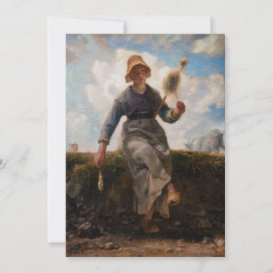 Jean-Francois Millet - The Spinner Girl Thank You Card