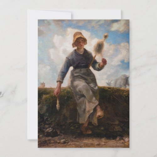 Jean_Francois Millet _ The Spinner Girl Thank You Card