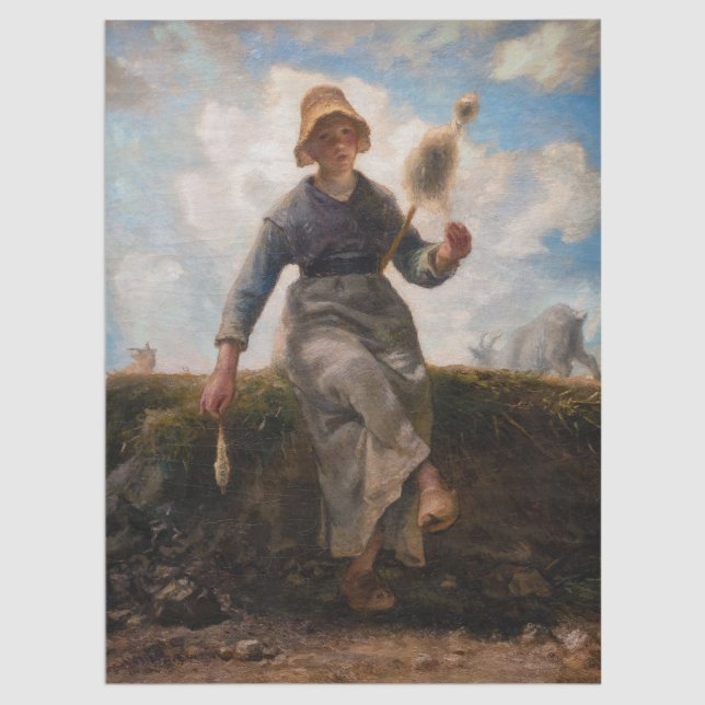 Jean-Francois Millet - The Spinner Girl Tissue Paper (Creator Uploaded)