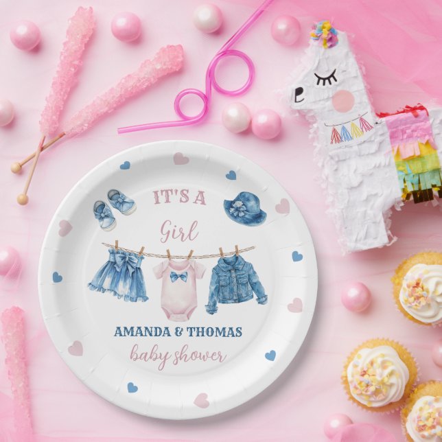 Jean Girl Baby Shower  Paper Plates (Party)