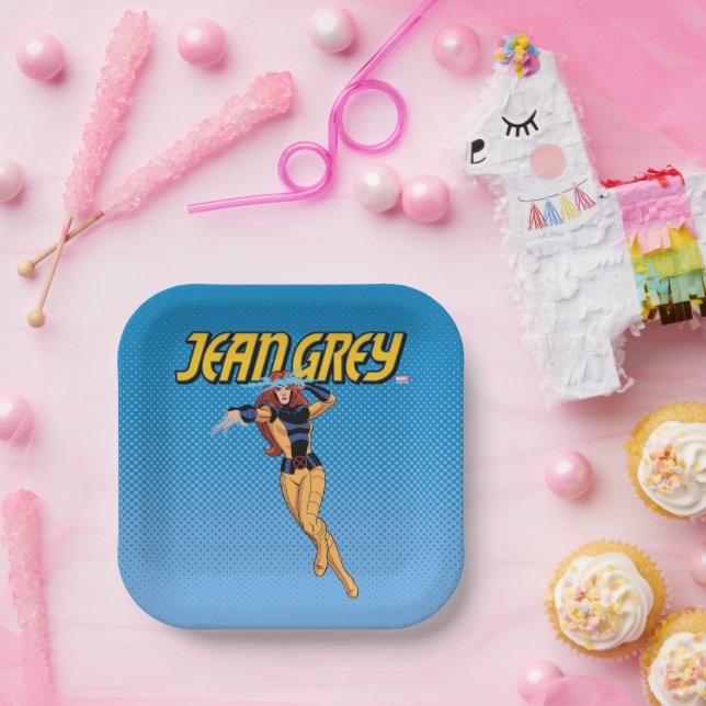 Jean Grey Character Pose Paper Plates (Party)
